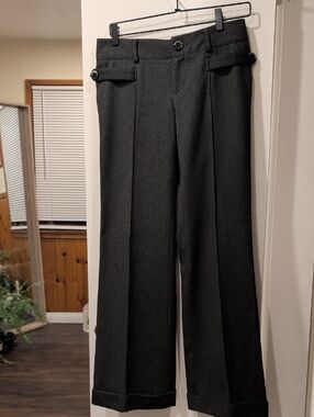 Women's Charcoal Classic Pleated Trousers